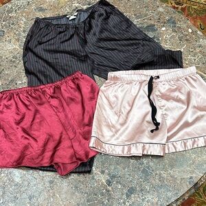 Gilligan & O'Malley Black and Red Pinstripe Sleepwear …bundle with shorts